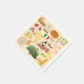 イタリアのシンボル旅行愛好家 スタンダードカクテルナプキン (角)