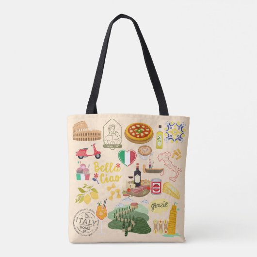 イタリアのシンボル旅行愛好家 トートバッグ (裏面)