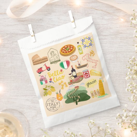 イタリアのシンボル旅行愛好家 フェイバーバッグ (クリップ留めされた状態)