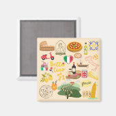 イタリアのシンボル旅行愛好家 マグネット (正面/裏面)