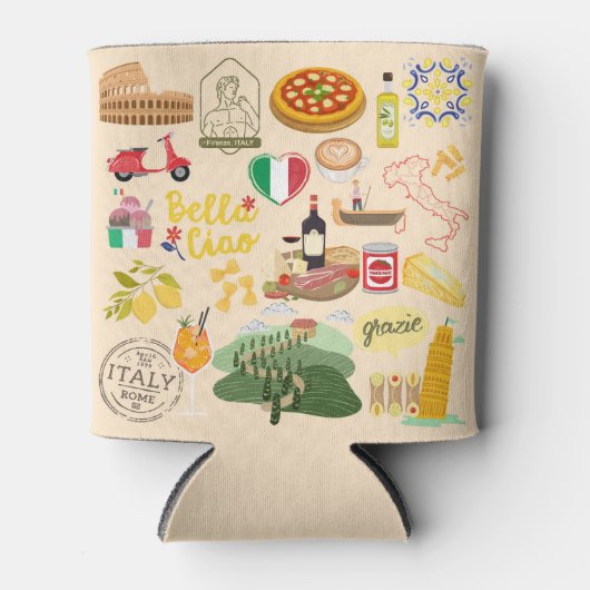 イタリアのシンボル旅行愛好家 缶クーラー (正面)