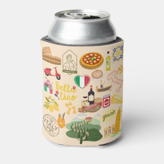 イタリアのシンボル旅行愛好家 缶クーラー (缶裏面)