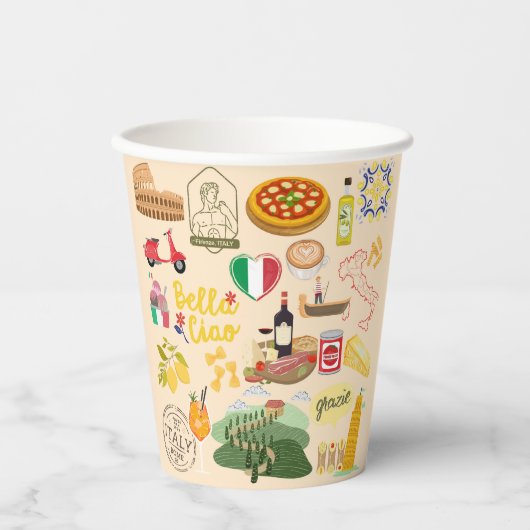 イタリアのシンボル 紙コップ (正面)