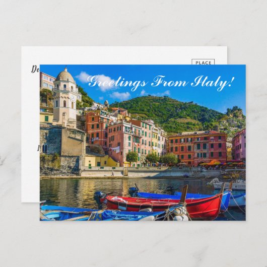 イタリアのシーサイトからの美しい挨拶 ポストカード (正面/裏面)