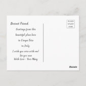 イタリアのシーサイトからの美しい挨拶 ポストカード (裏面)