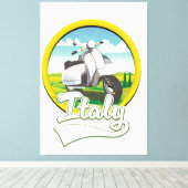 イタリアのスクーター旅行ロゴ キャンバスプリント (インサイチュ (ウッドフロア))