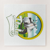 イタリアのスクーター旅行ロゴ ジグソーパズル (横)