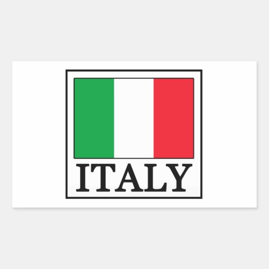 イタリアのステッカー 長方形シール (正面)