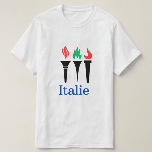 イタリアのスポーツを祝うジュニア用ジャージ Tシャツ (デザイン正面)