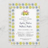 イタリアのタイルを使ったレモンリハーサルディナー 招待状 (正面/裏面)