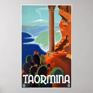 イタリアのタオルミーナシチリアのヴィンテージのポスター ポスター
