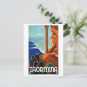 イタリアのタオルミーナシチリアのヴィンテージのポスター ポストカード (スタンド正面)