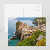 イタリアのチンクエテッレからの挨拶 ポストカード (正面/裏面)