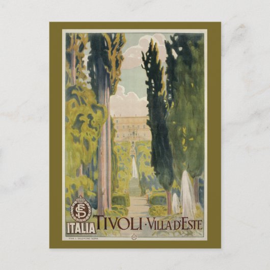 イタリアのチヴィタヴェッキア近郊の世界遺産、ティボリのラツィオ州ローマ ポストカード (正面)