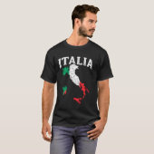 イタリアのディストレスフラグ Tシャツ (正面フル)