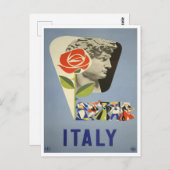 イタリアのデイビッド像ヴィンテージ旅行はがき ポストカード (正面/裏面)