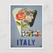 イタリアのデイビッド像ヴィンテージ旅行はがき ポストカード (正面)