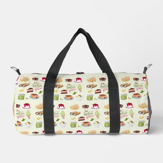 イタリアのデザート スイーツ ダッフルバッグ (正面)