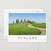 イタリアのトスカーナにあるヒノキのあるファームヴィラ ポストカード (正面/裏面)