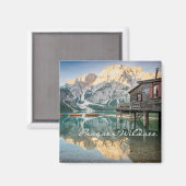 イタリアのドロミットのプラグザー・ワイルドシー マグネット (正面/裏面)