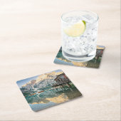 イタリアのドロミテスのラゴ・ディ・ブレイス スクエアペーパーコースター (インサイチュ)