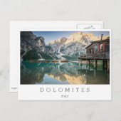 イタリアのドロミテス地方のラゴ・ディ・ブレイス ポストカード (正面/裏面)