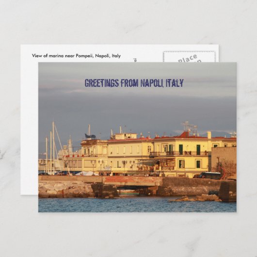 イタリアのナポリからの挨拶 ポストカード (正面/裏面)