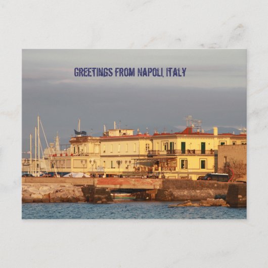 イタリアのナポリからの挨拶 ポストカード (正面)