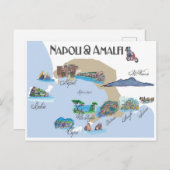 イタリアのナポリとアマルフィ海岸 ポストカード (正面/裏面)