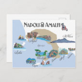 イタリアのナポリとアマルフィ海岸 ポストカード (正面/裏面)