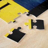 イタリアのナポリのヴィンテージ旅行ポスター ジグソーパズル (側面)