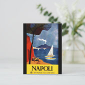 イタリアのナポリのヴィンテージ旅行ポスター ポストカード (スタンド正面)