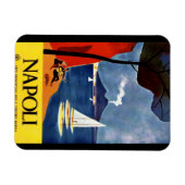 イタリアのナポリのヴィンテージ旅行ポスター マグネット (横)