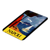 イタリアのナポリのヴィンテージ旅行ポスター マグネット (左側)