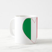 イタリアのハートの旗 コーヒーマグカップ (正面左)