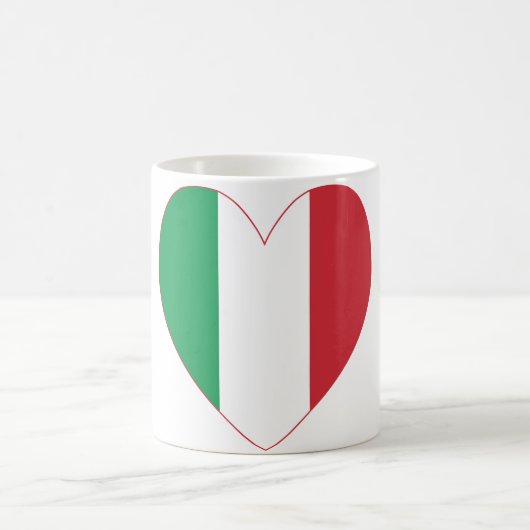 イタリアのハートの旗 コーヒーマグカップ (中央)