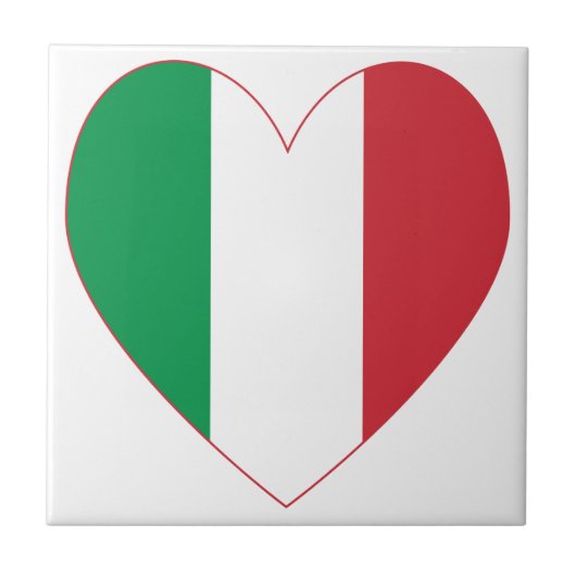 イタリアのハートの旗 タイル (正面)