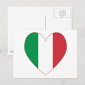イタリアのハートフラグ ポストカード (正面/裏面)
