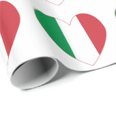 イタリアのハートフラグ ラッピングペーパー (ロールコーナー)