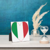 イタリアのハート形の国旗（赤枠） フォトプラーク (インサイチュ)