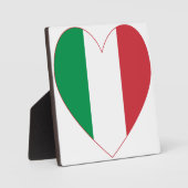 イタリアのハート形の国旗（赤枠） フォトプラーク (正面)