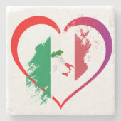 イタリアのハート ストーンコースター (正面)