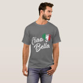 イタリアのハート チャオベラ 手書き風 かわいい イタリア 友達 Tシャツ (正面フル)