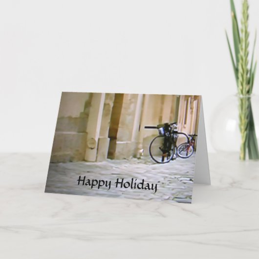 イタリアのバイクで楽しいホリデー シーズンカード (正面)
