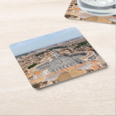 イタリアのバチカン：聖ペテロ広場の空中風景 スクエアペーパーコースター (アングル)