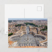 イタリアのバチカン：聖ペテロ広場の空中風景 ポストカード (正面/裏面)