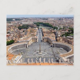 イタリアのバチカン:聖ペテロ広場の空中風景 ポストカード