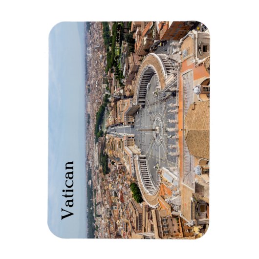 イタリアのバチカン：聖ペテロ広場の空中風景 マグネット (縦)