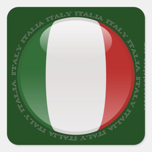 イタリアのバブル国旗 スクエアシール (正面)
