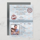 イタリアのパスポート風 ウェディング・招待状II 招待状 (正面/裏面)